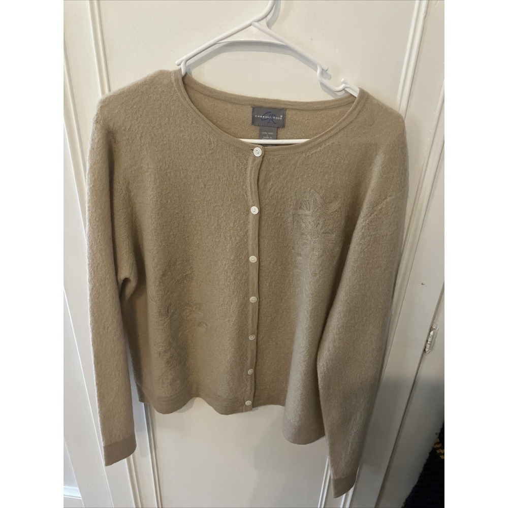 Vintage Carroll Reed 100% Wool Cardigan L